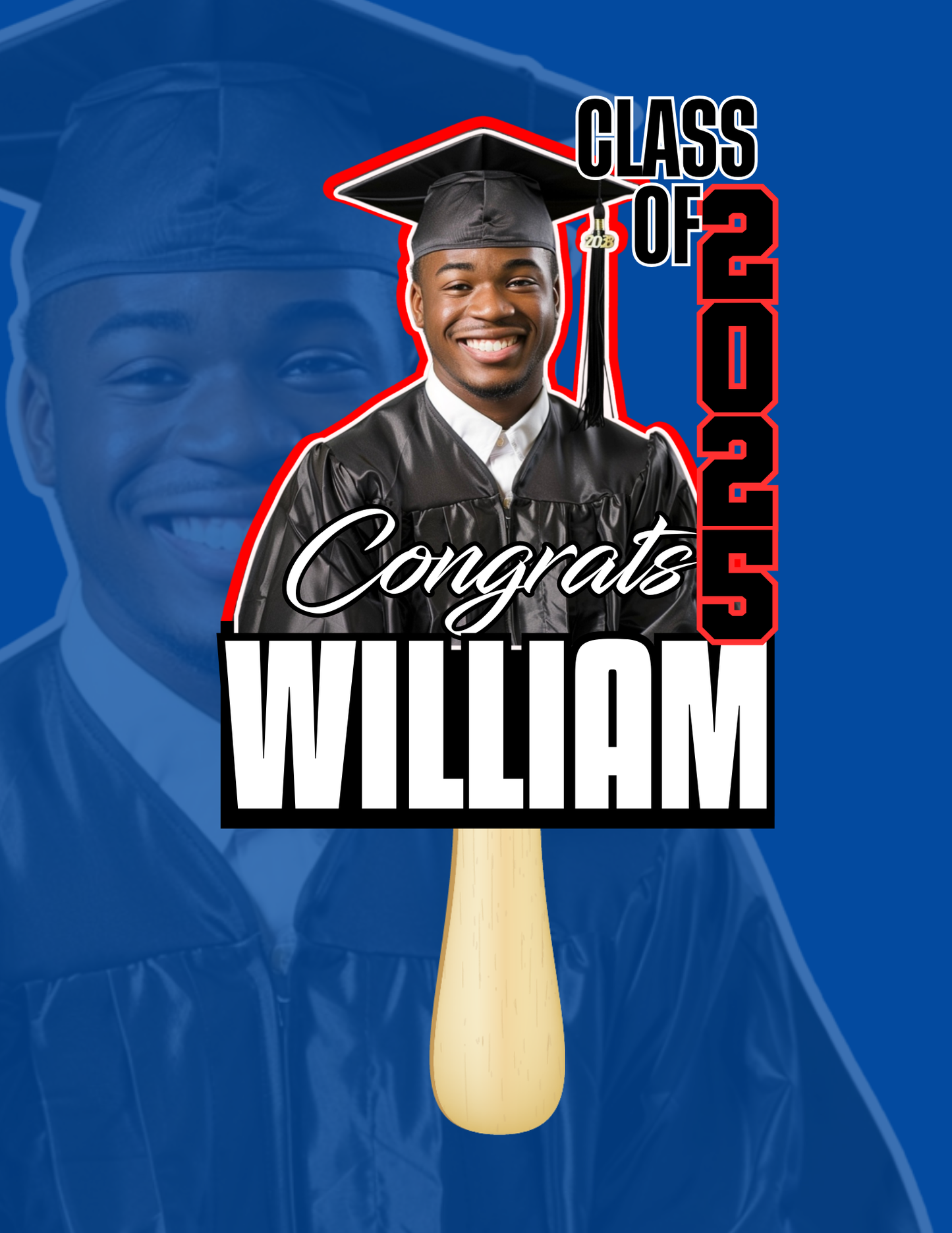 "William" Custom Graduation Fan