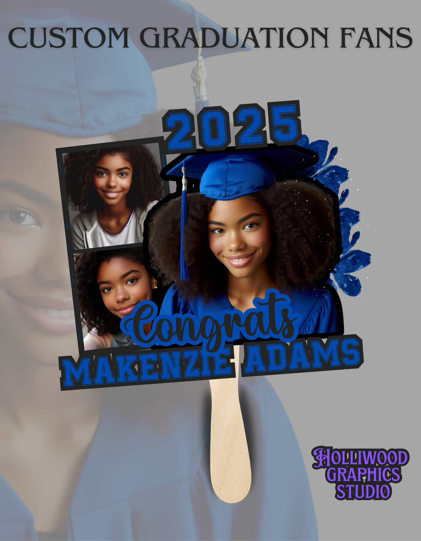 “Makenzie” Custom Graduation Fan